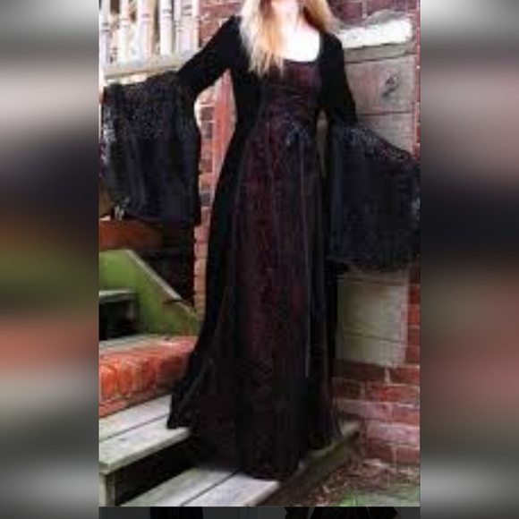 Lip Service Dresses & Skirts - Lip Service Vintage Wimsigoth Vampire Gothic Black and Red Long Sleeve Dress